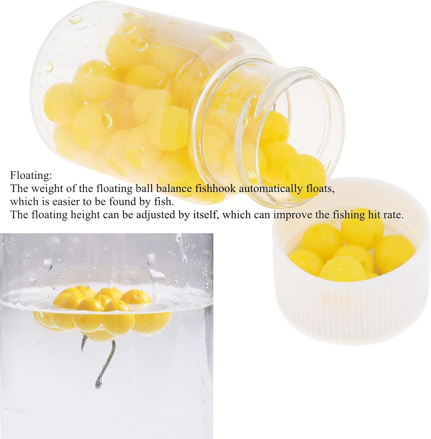 Origlam 60Pcs 8Mm Fake Corn Soft Baits Simulation Carp Fishing Lures Floating Baits, Corn Carp Trout Fishing Tackle Fake Imitation Bait with Nice Scent image number 6