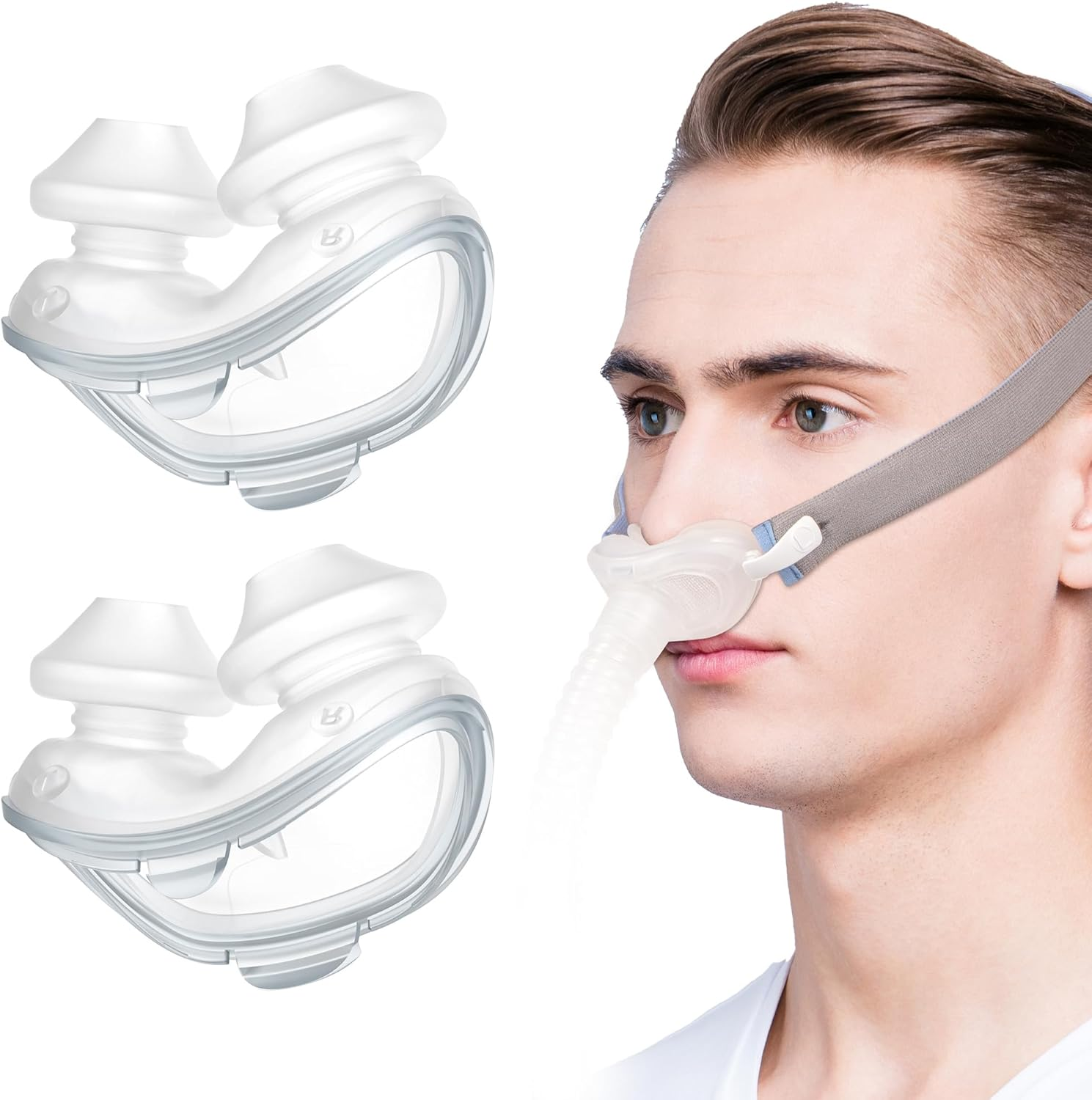 2 Pack Lightweight Seal Pillows for Airfit P10 Soft Silicone Cushions Leak-Free Design CPAP Supplies Flexible Fit Easy Use and Care Replacements - Small image number 1