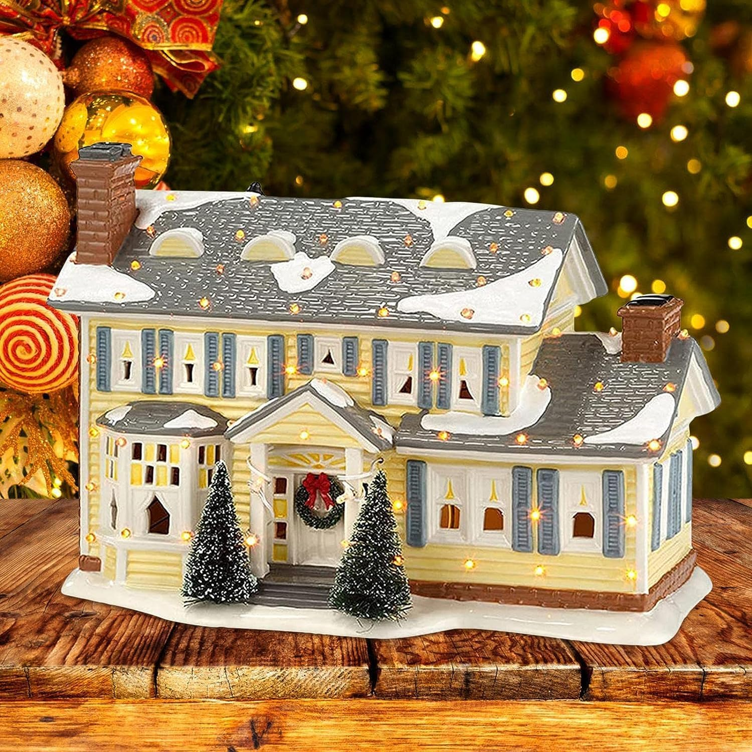 Santa House Village - 3D Resin Christmas Village for Home Decoration,Luminous Christmas Village Small Parts Decoration, Waterproof Country Street Scene Resin Ornament, Great Gift image number 3