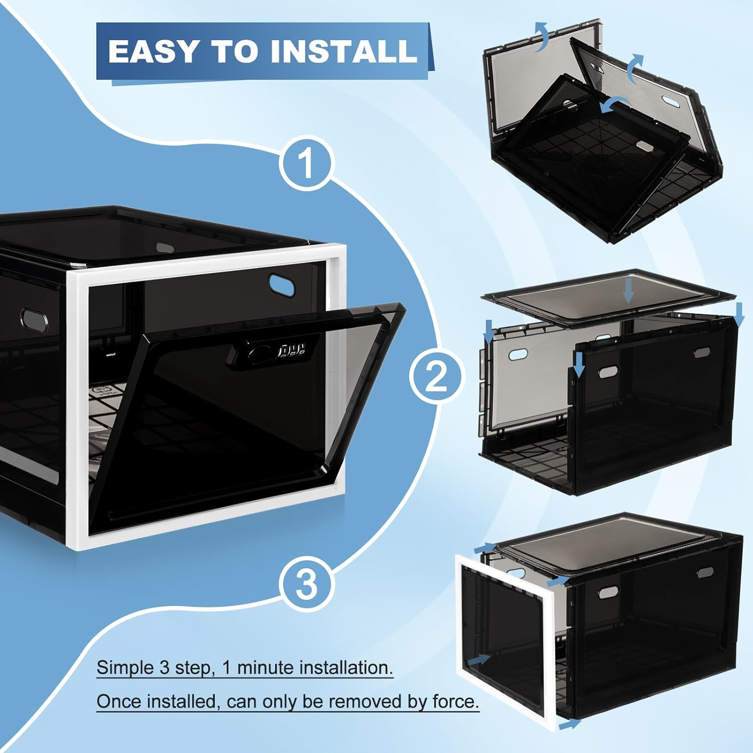 Lockable Box, Medicine Lock Box for Safe Medication, Premium Material Lockable Storage Box Locking Organizer Bin for Fridge Food/Snacks/Phone/Tablet Jail/Home Safety image number 5