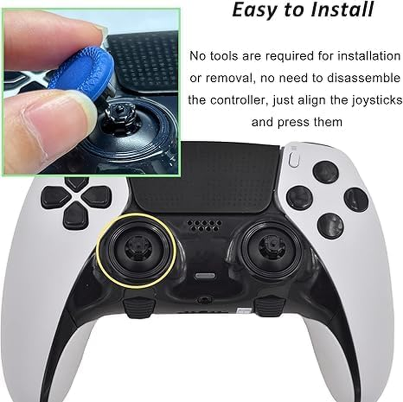 6 in 1 Interchangeable Thumbsticks for PS5 Dualsense Edge Controller,Thumbsticks Analog Joysticks Kits,Replacement Joysticks Parts for PS5 Dualsense Edge Controller(Blue) image number 5