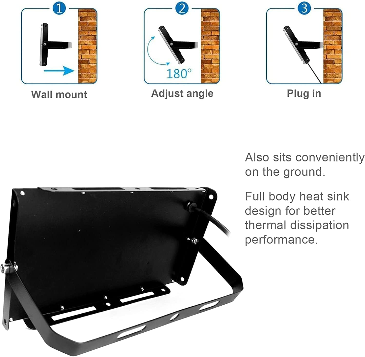 CREATESTAR UV Black Light, 50W Black Lights for Glow Party, IP65 Waterproof Black Light for Stage Lighting, Halloween, Body Paint, Fluorescent Poster, Neon Glow image number 6