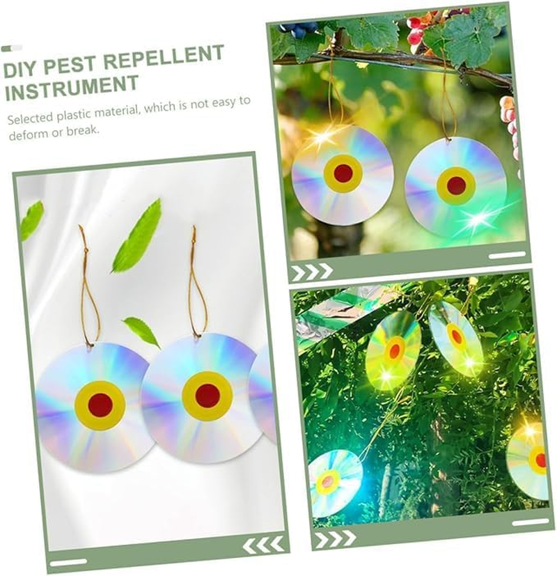 Ksngtixe 4Pcs Reflective Bird Scare Discs, Wind-Activated Deterrent for Pigeons/Ducks/Crows, Double-Sided Outdoor Garden Decor, Rotating Bird Repellent for Yard & Farm image number 3