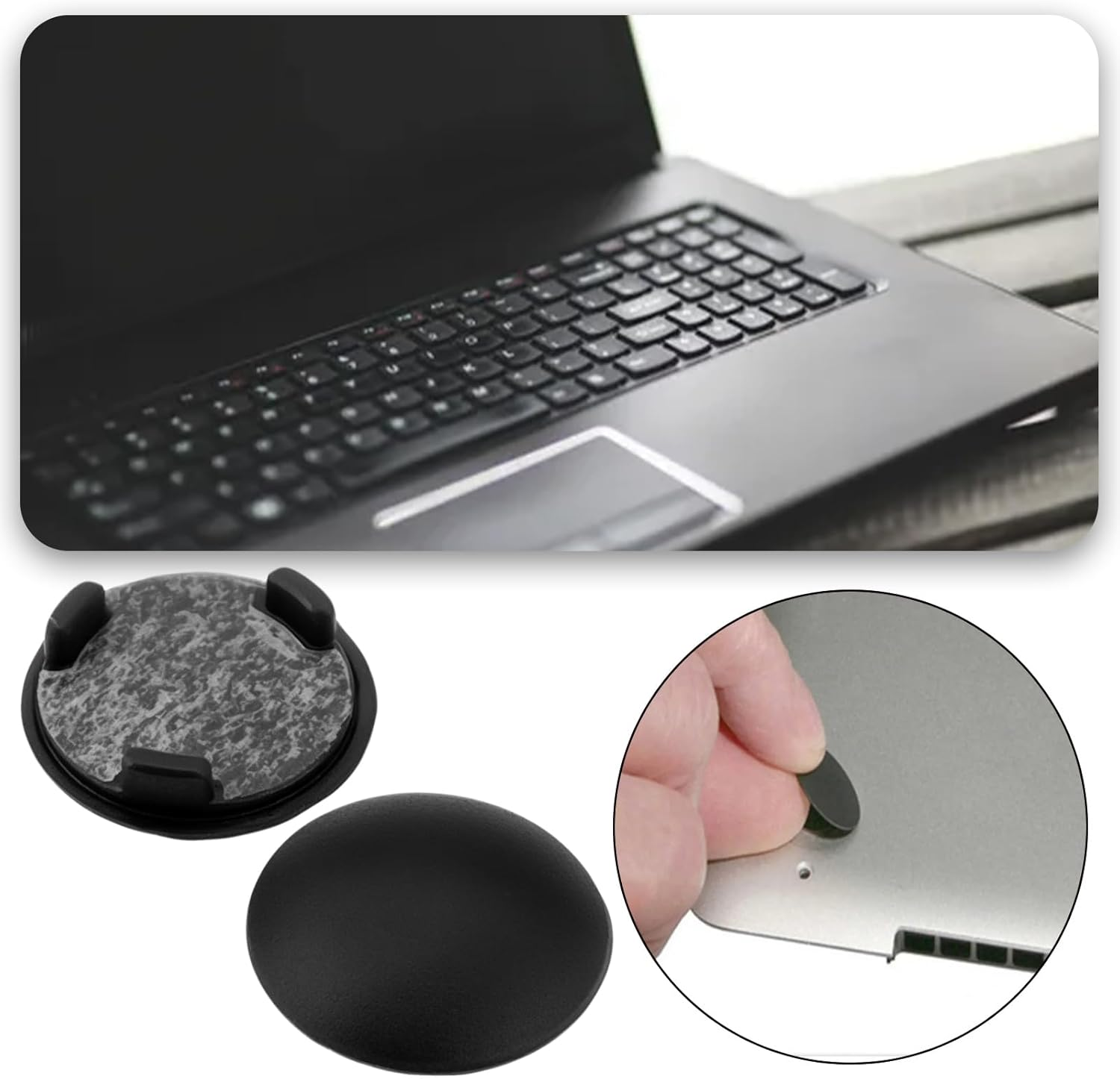 SING F LTD 4Pcs Rubber Feet Bottom Case Feet Compatible with Microsoft Surface Laptop 3 Compatible with Laptop 4 Compatible with Laptop 5 (Black) image number 4