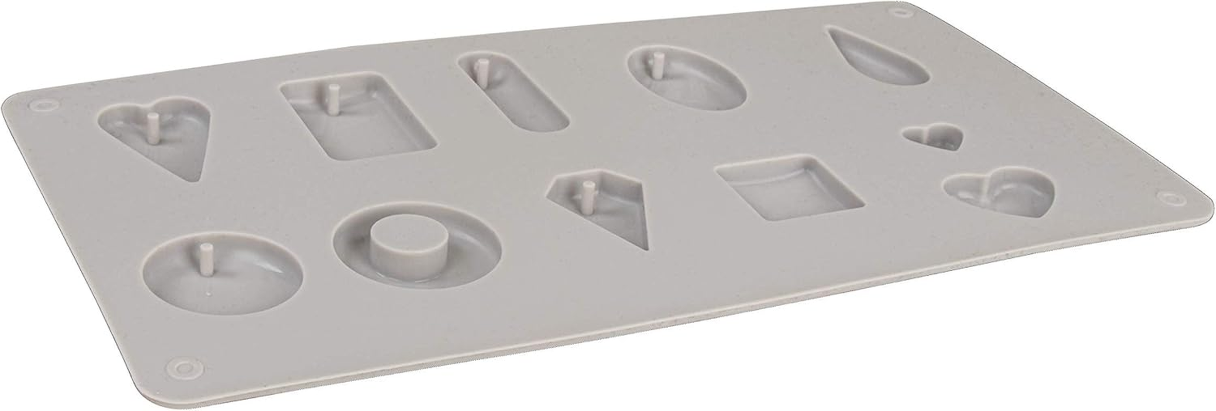 Rayher 35043000 Silicone Casting Mould for Jewellery Making, Casting Tray with 6 round Bead Shapes for Concrete, Plaster of Paris, Resin, Wax and Soap, Diameter 16 Mm, White