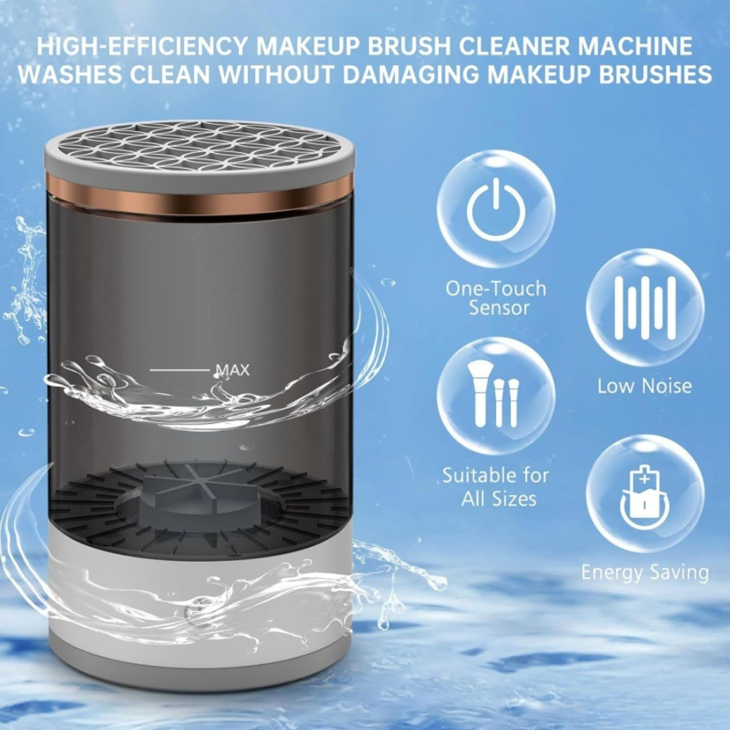 Automatic Makeup Brush Cleaner, Portable Compact Design, Deep Cleaning for All Brush Types (Plug In) image number 4