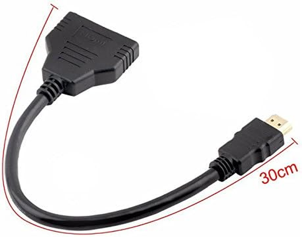 Cablecc HDMI Male to 2 HDMI Female 1 in 2 Out Splitter Cable Adapter Converter image number 1