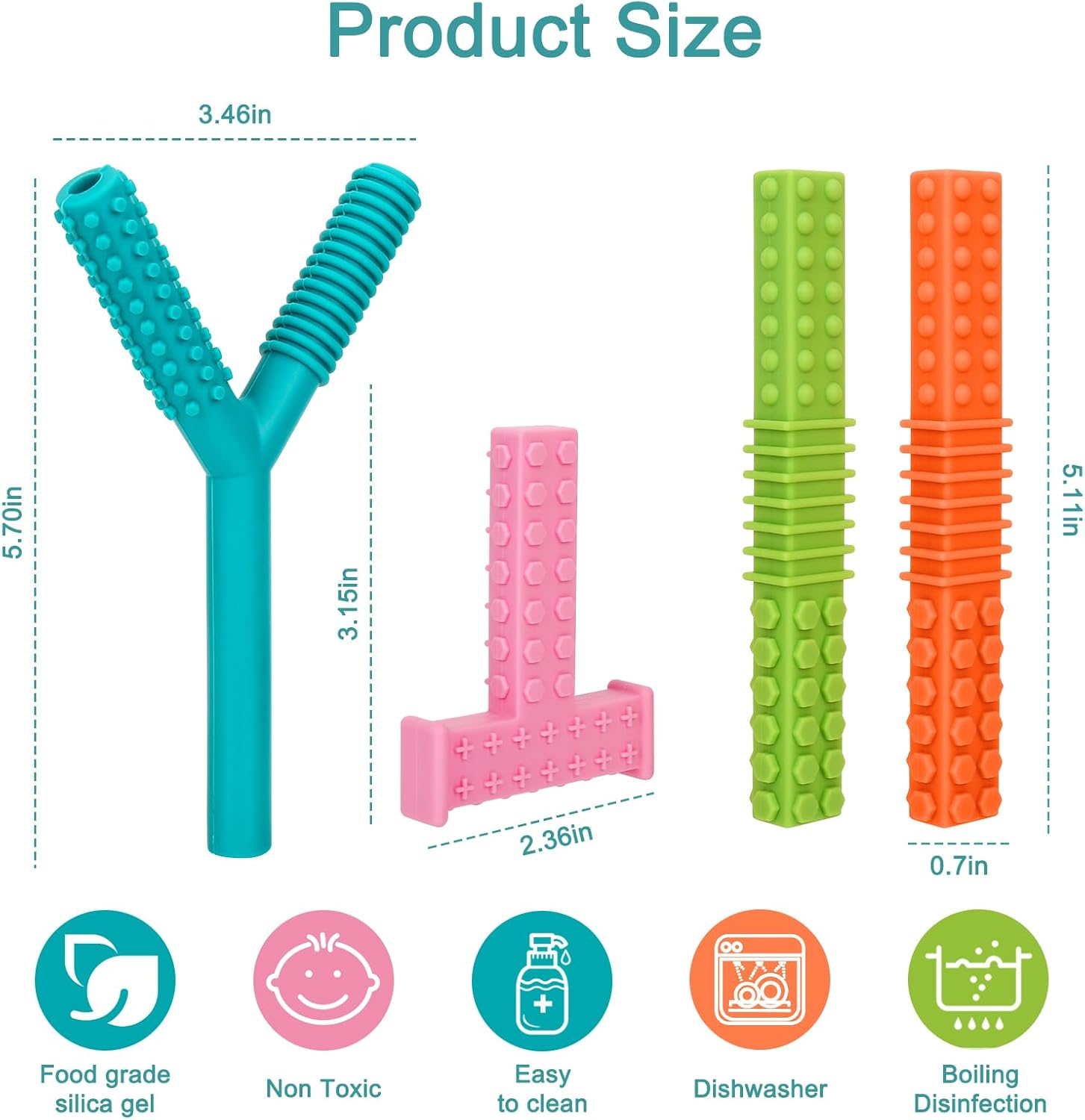 Sensory Chew Toys for Autism & ADHD - 4-Pack Silicone Chew Tubes for Kids & Adults | Safe, Durable, and Fun Oral Motor Aids image number 5