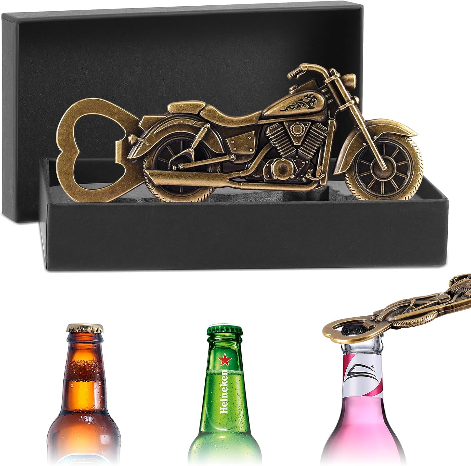 Unique Motorcycle Beer Bottle Opener， Men Vintage Motorcycle Bottle Opener, Fathers Day Gift Birthday for Him Dad Husband Grandpa Boyfriend image number 2
