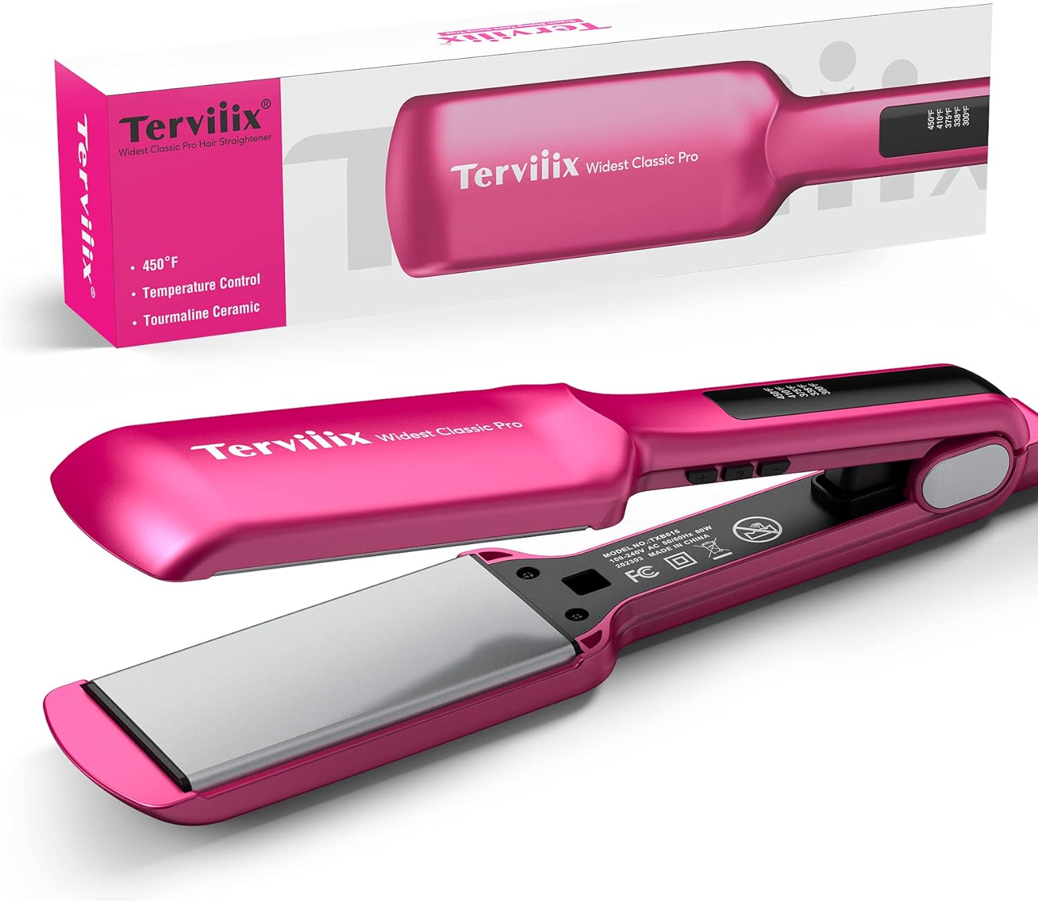 Terviiix Small Flat Irons for Short Hair, Pencil Flat Iron Hair Straightener for Edges, Mini Flat Iron for Pixie Cut & Touch Ups, Hair Straightener and Curler 2 in 1, Dual Voltage, 1/2", Black Gold