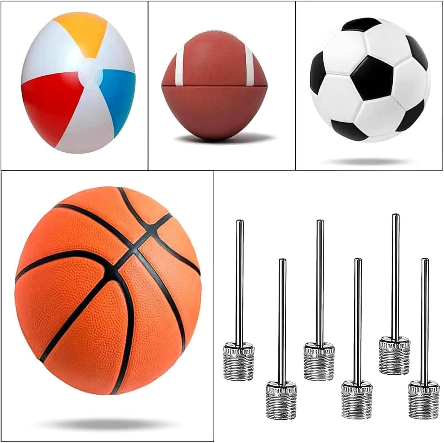 Ball Pump Inflation Needle,Universal Ball Pump Needles,30 Pcs Stainless Steel Air Pump Needles-For Basketball, Soccer, Rugby, Volleyball, Etc image number 1