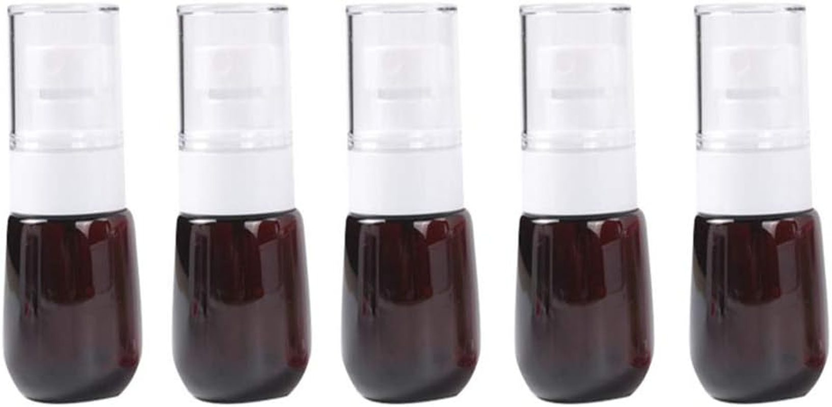 Lihaer Spray Bottles Empty Plastic Fine Mist Travel Atomiser Water Spray Bottles Set Clear Container Mini Portable Squirter for Cleaning/Home/Travel/Perfume/Cosmetic - 5 Pcs Brown 2# 60Ml