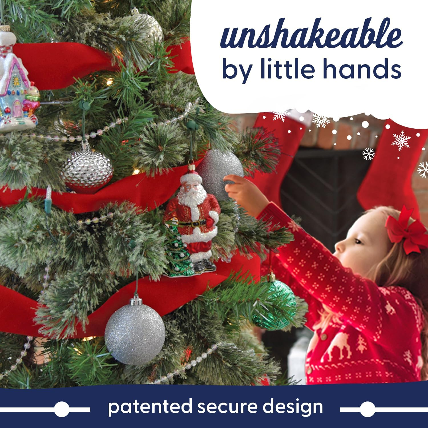 ORNAMENT ANCHOR Ornament Hooks for Hanging Christmas Decorations - No-Slip Hanging Hooks for Xmas - Heavy Duty Christmas Tree Ornaments Hanger Hooks for Small & Large Ornaments (Green, 24 Count) image number 6