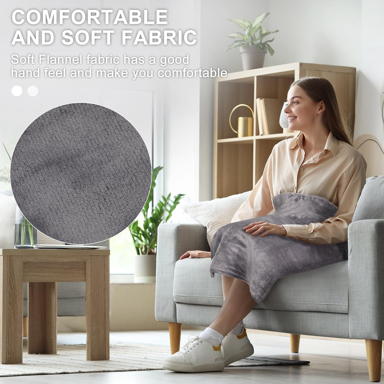 Electric Heating Pad for Back Pain Relief，100"X 60" Large Heating Pad for Neck and Shoulders，Fathers Day Gift，9 Heat Settings Auto Shut off Gifts，Birthday Gifts for Women Men Mum Dad，Machine Washable image number 3