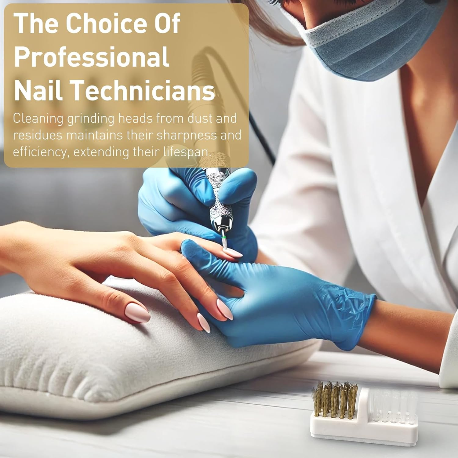 Jaasuee Nail Drill Bit Wire Cleaner Brush, 5-Piece Nail Art Cleaning Tool Set for Salon and Home Use, Nail Polish Cleaning Brush image number 3