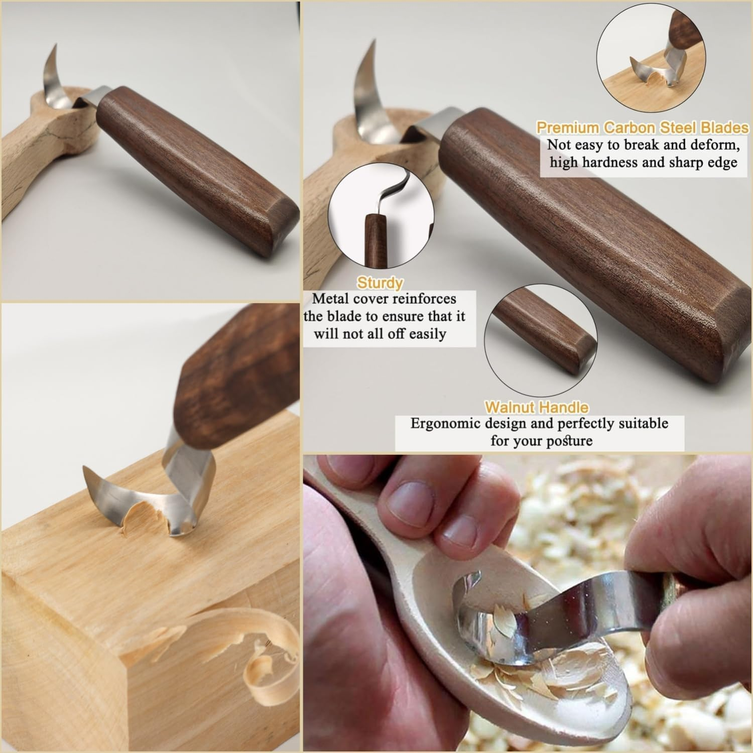 Taicols Wood Carving Knife Set, Wood Carving Whittling Knife Kit, Wood Carving Tools Set Diy Carving Knife Set Wood Carving Knife Set Chip Carving Knife Kit Cut Resistant Gloves Carving Hook Knife