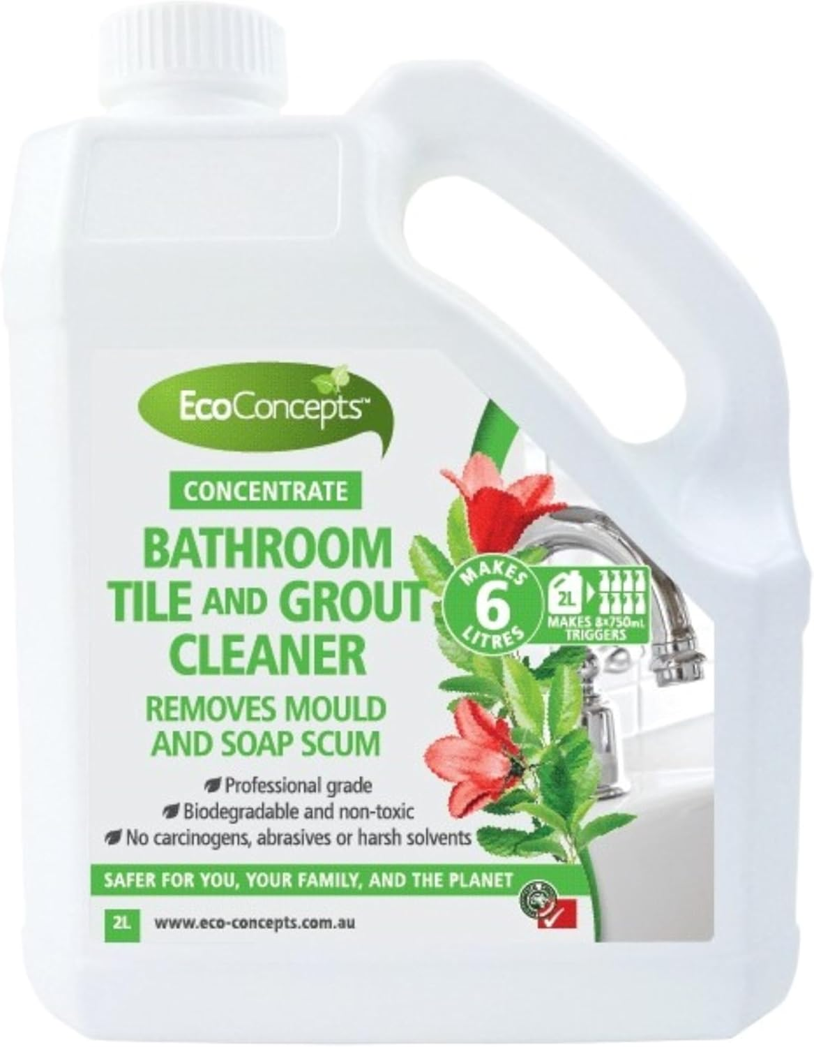 Ecoconcepts Bathroom Tile and Grout Cleaner, 2 Litre