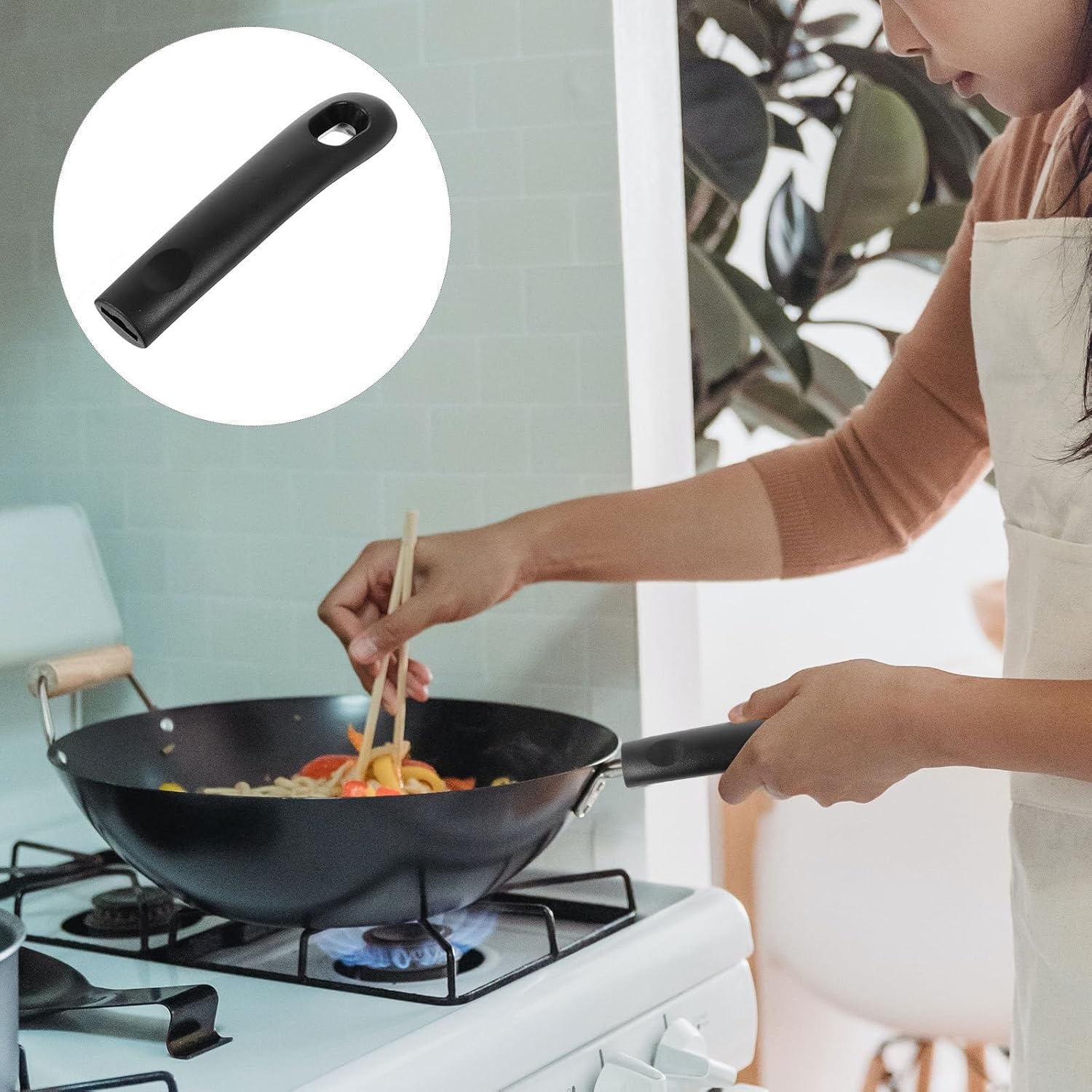 TOVINANNA Bakelite Pot Handle, Saucepan Handle Replacement Pan Handle Replaceable Anti-Scalding Pan Pot Handle Detachable Pan Pots and Pans Wok Scald-Proof Pot Handle Anti-Scald image number 2