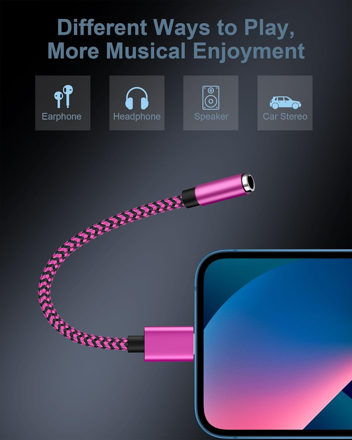 [ Mfi Certified] 2Pack Iphone 3.5Mm Headphone Adapter, Lightning to 3.5Mm Headphone Jack Adapter Iphone Aux Audio Jack Adapter Dongle Cable for Iphone 16 14 13 12 11 Pro Max plus Mini XR 8 Ipad Ipod