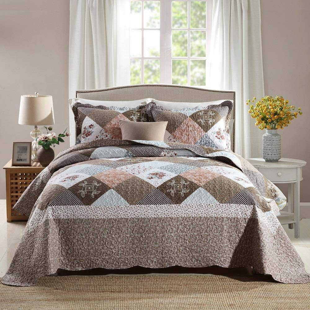 Travan 2-Piece Twin Quilt Sets with Sham Oversized Bedding Bedspread Reversible Soft Coverlet Set, Twin Size image number 1