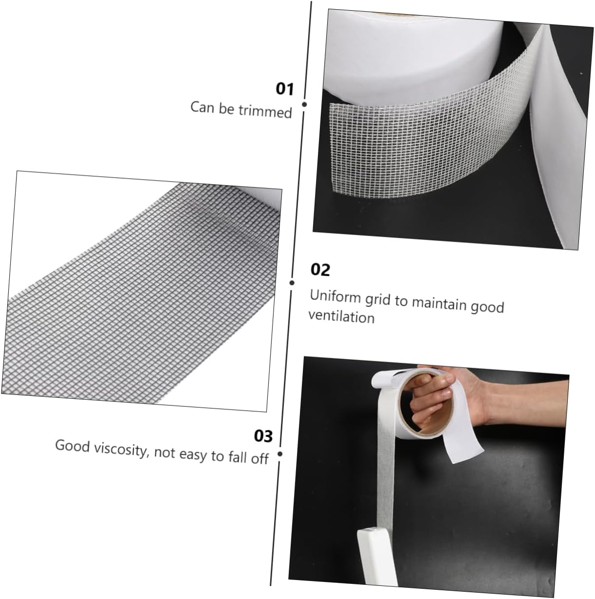 STOBOK 2Pcs Repair Screen Tape Window Screen Repair Tape Grey Fiberglass Covering Door Window image number 5