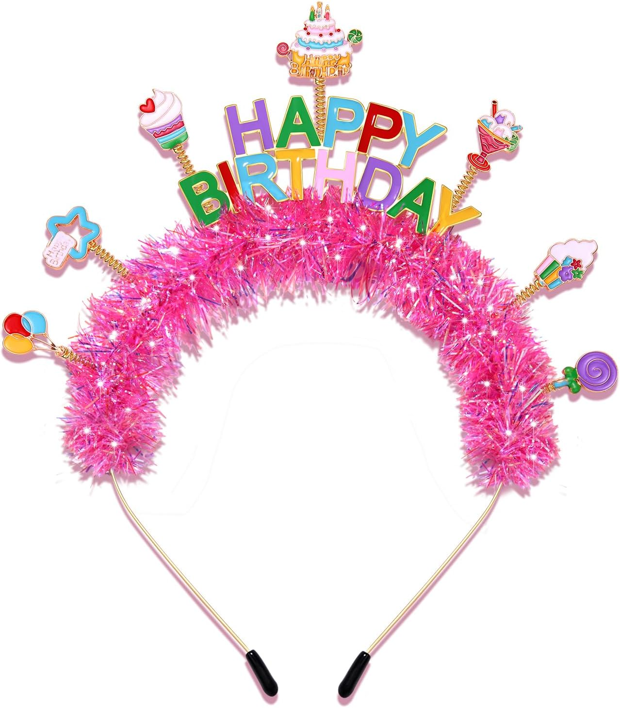 NVENF Birthday Headband Birthday Girl Headbands Happy Birthday Crown Cake Candy Birthday Tiara for Girls, Birthday Accessory (Pattern E) image number 4