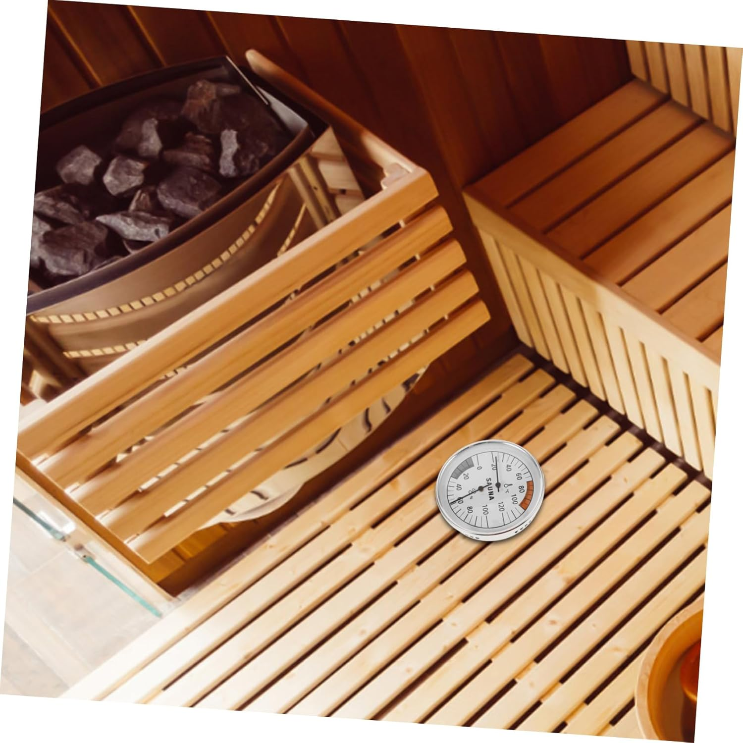 Sauna Hygrothermograph Temperature Humidity Measurer Indoor Sauna Room Thermometer Hygrometer Wall-Mounted Simple Measuring Tool