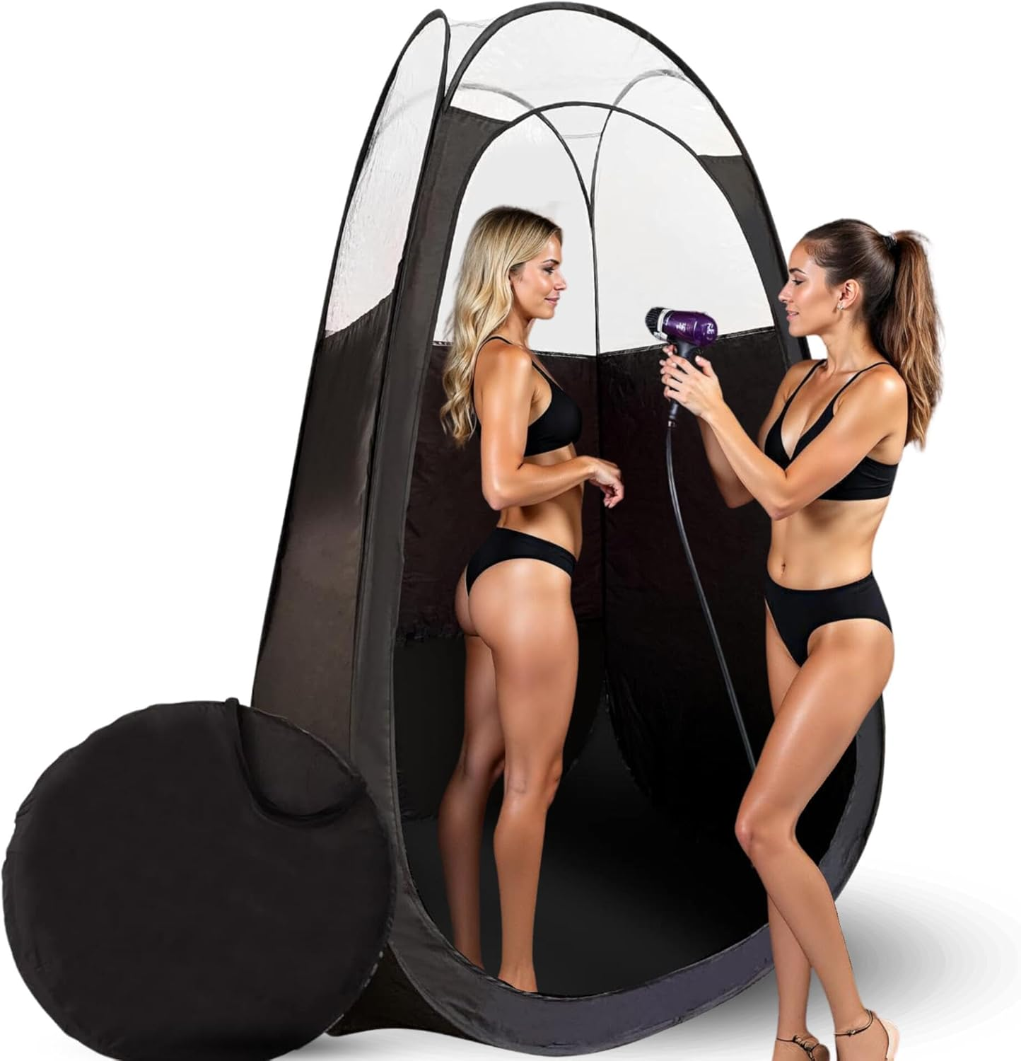 Kobbtan Large Deluxe Spray Tan Tent &ndash; Pop up Tent Portable Tanning Booth with Carry Case &ndash; Clear Window for Perfect Spray Tanning &ndash; Extraction Fan Opening &ndash; Easy Clean Spray Tan for Home & Salon image number 2