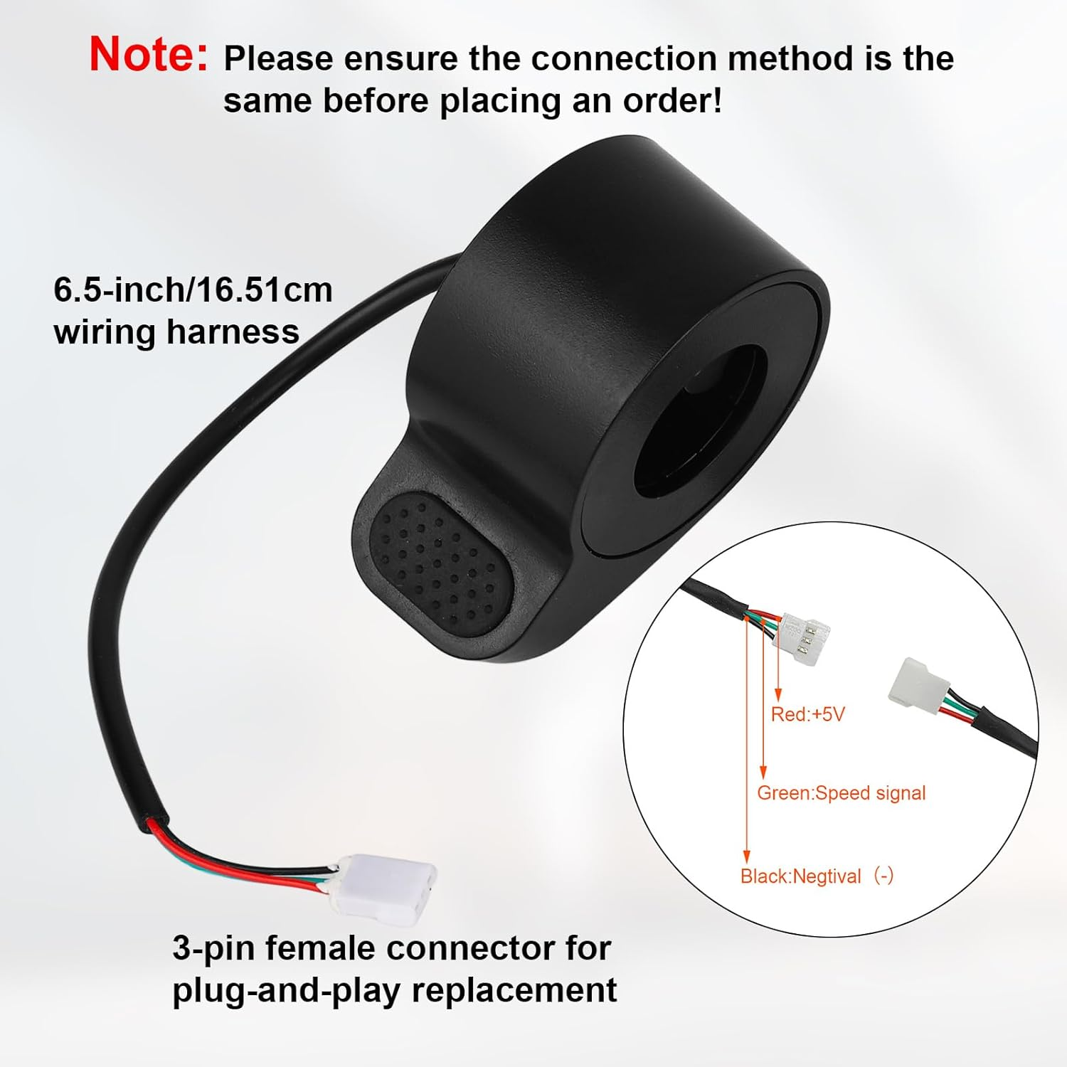 Electric Scooter Thumb Throttle Replacement, Easily Install & Design E-Scooter Accessories Parts with Button Compatible with Gotrax GXL V2 image number 1