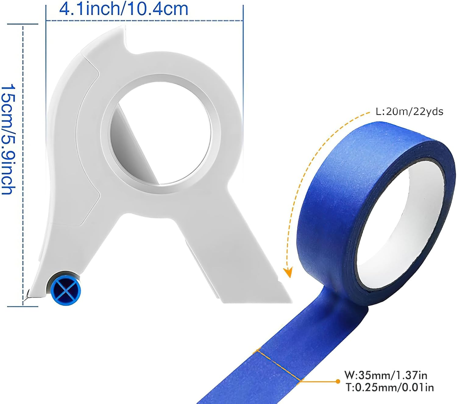 Masking Master,Painters Tape Dispenser,Masking Tape Dispenser,Masking Tape Applicator,Painters Tape Applicator for Painting,Masking Paint Tape Applicator,Portable Masking Tape Cutter with Painter Tape image number 2
