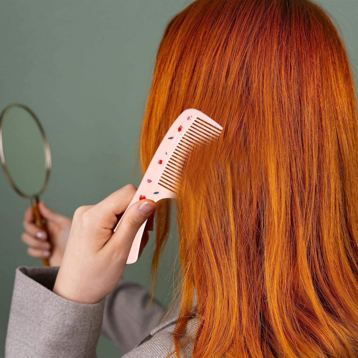 Small Cute Strawberry and Ice Cream Kids Toddler Babys Comb, 4Pcs Toddler Strawberry Ice Cream Baby Fine Tooth Rat Tail Combs, Small Cute Fine Tooth Toddler Combs and Rat Tail Baby Comb for Girls image number 4