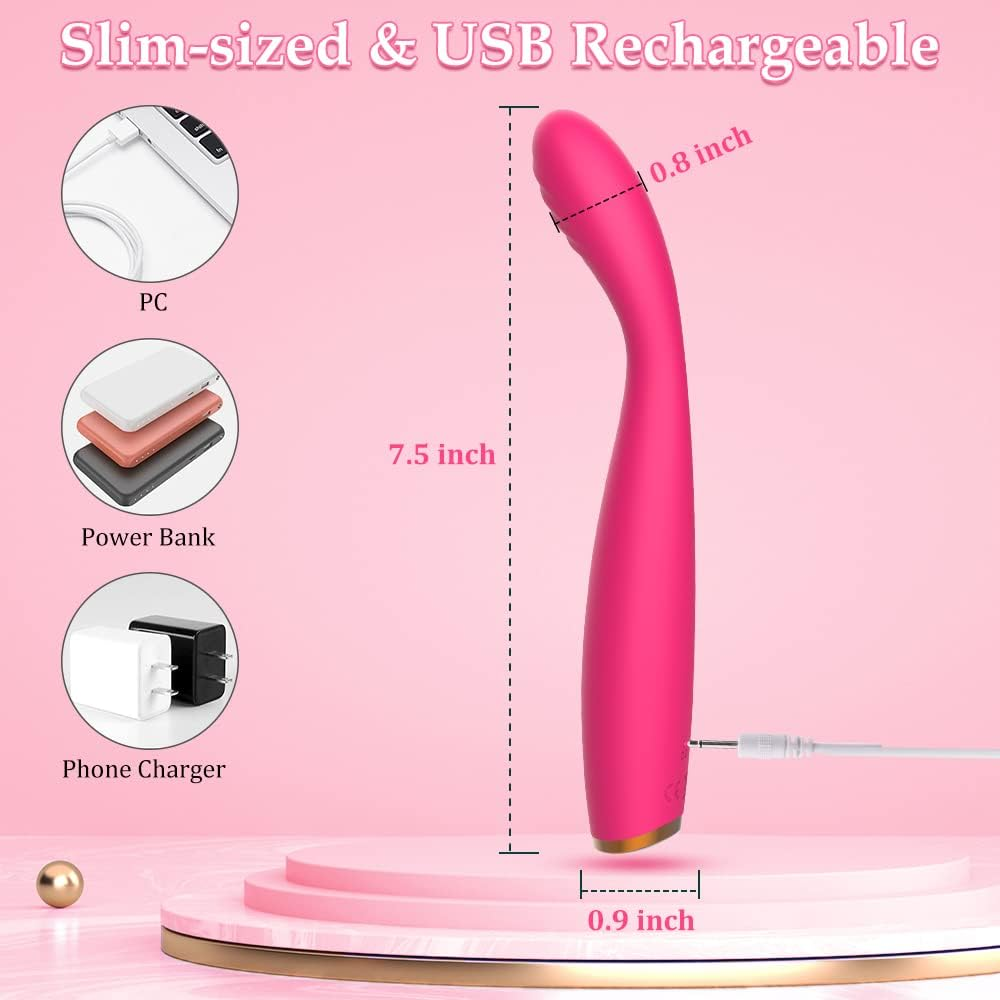 G Spot Vibrator for Women, Adorime Clitoral & Vaginal Wand Vibrator with 5 Speeds & 10 Modes, Waterproof High-Frequency Clitoral Vaginal Stimulator for Quick Orgasm, Quiet Rechargeable Pink Vibrating Wand Massager for Female Pleasure (Pink)