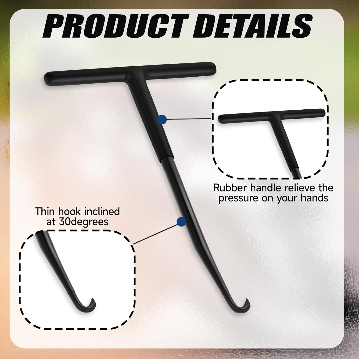 Motorcycle Exhaust Spring Hook Black T Handle Exhaust Spring Hooks Puller with Rubber Coating for Motorcycle Dirt Bike Removal Installation image number 3