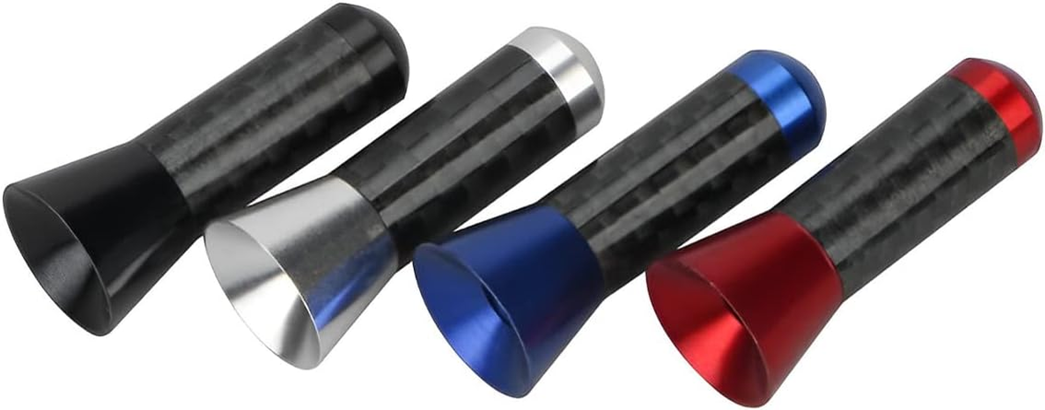 Car Short Antenna, 3.5Cm Aerial Universal Car Stubby Antenna, Carbon Fiber Car Mini Antenna with Aluminum Alloy Threading, Auto Replacement Accessories for FM AM Radio Reception (Blue) image number 2