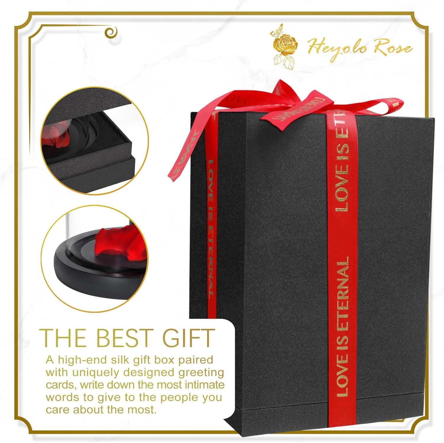 Forever Preserved Rose, Handcrafted Eternal Rose in Glass Dome, Beauty and the Beast Rose, Best Expression of Love for Women, Mother'S Day, Valentines Day, Christmas, Birthday, Anniversary - Red image number 6