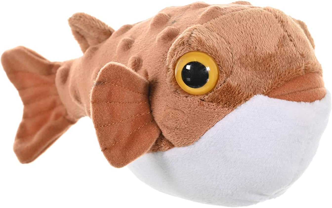 Wild Republic Cuddlekins Mini Pufferfish Plush Toy, 8 Inch