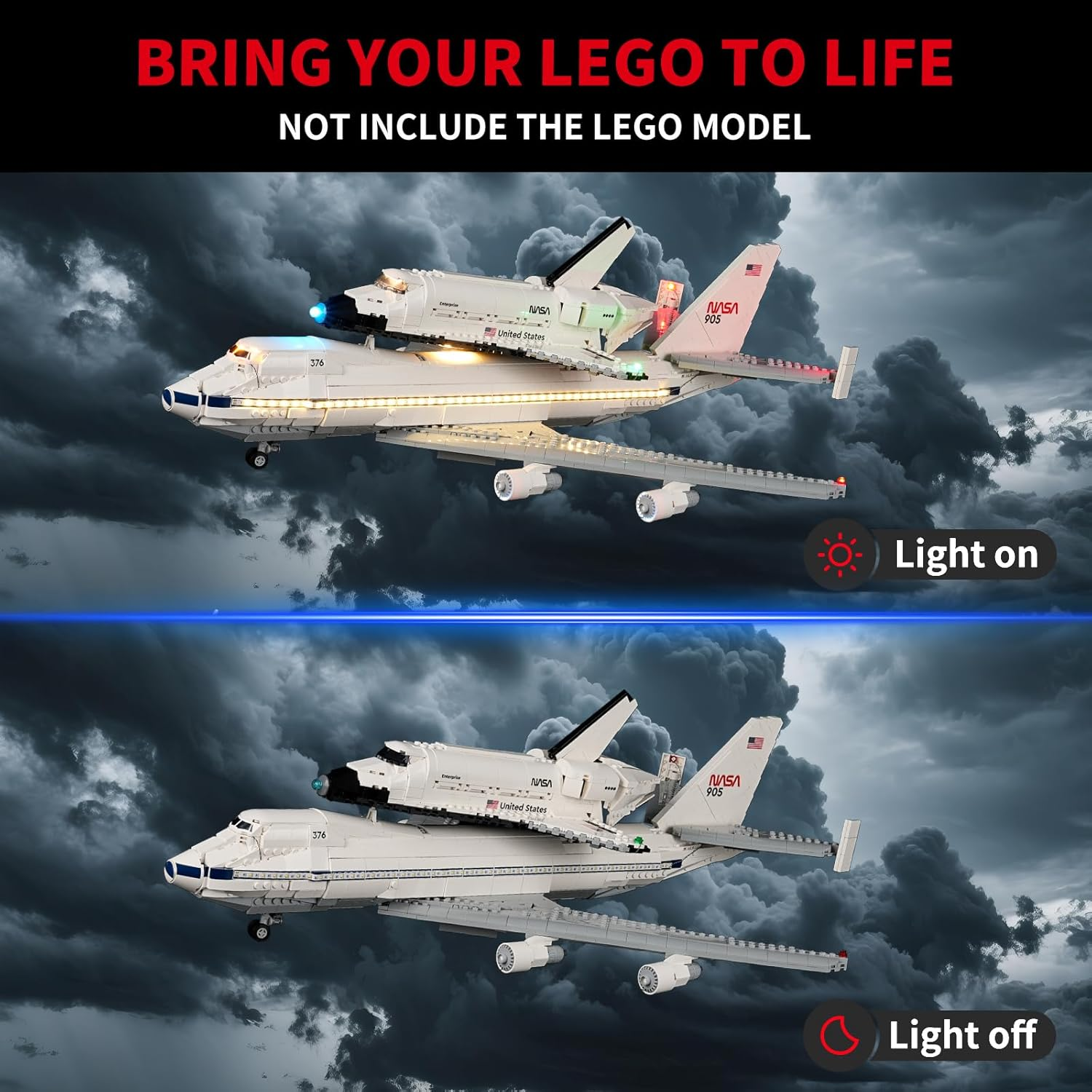 BRIKSMAX 2.0 Light Kit for  Shuttle Carrier Aircraft -Innovative Led Lighting Compatible with  Icons 10360 - Not Included  Set
