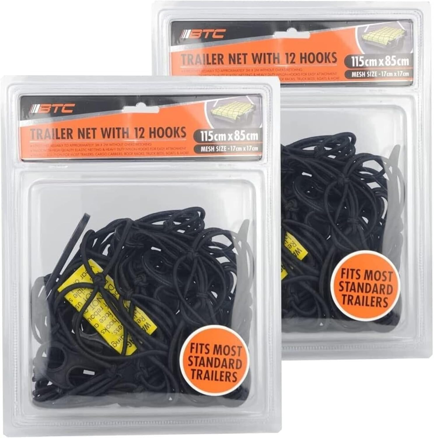 BTC Trailer Net with 12 Hooks, 85 Cm X 115 Cm Size