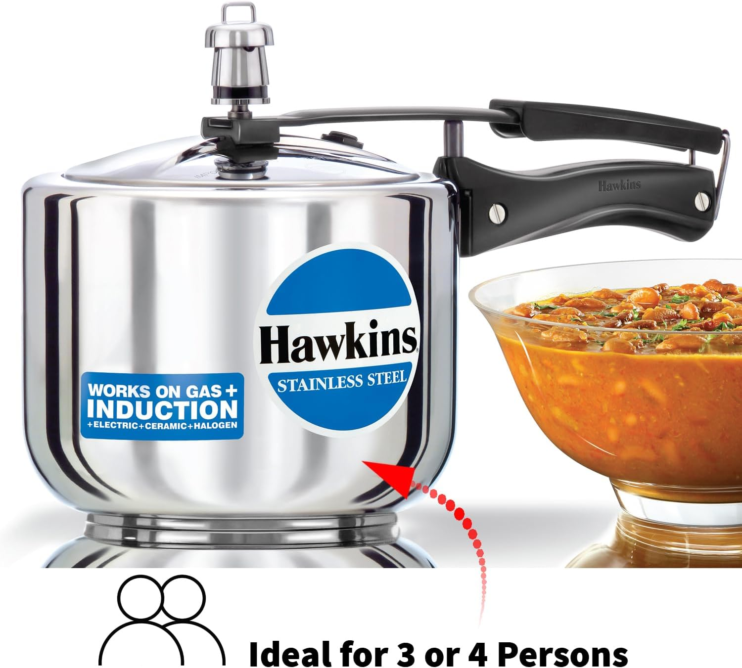Hawkins Stainless Steel Tall Pressure Cooker, 3 Litre Capacity image number 6