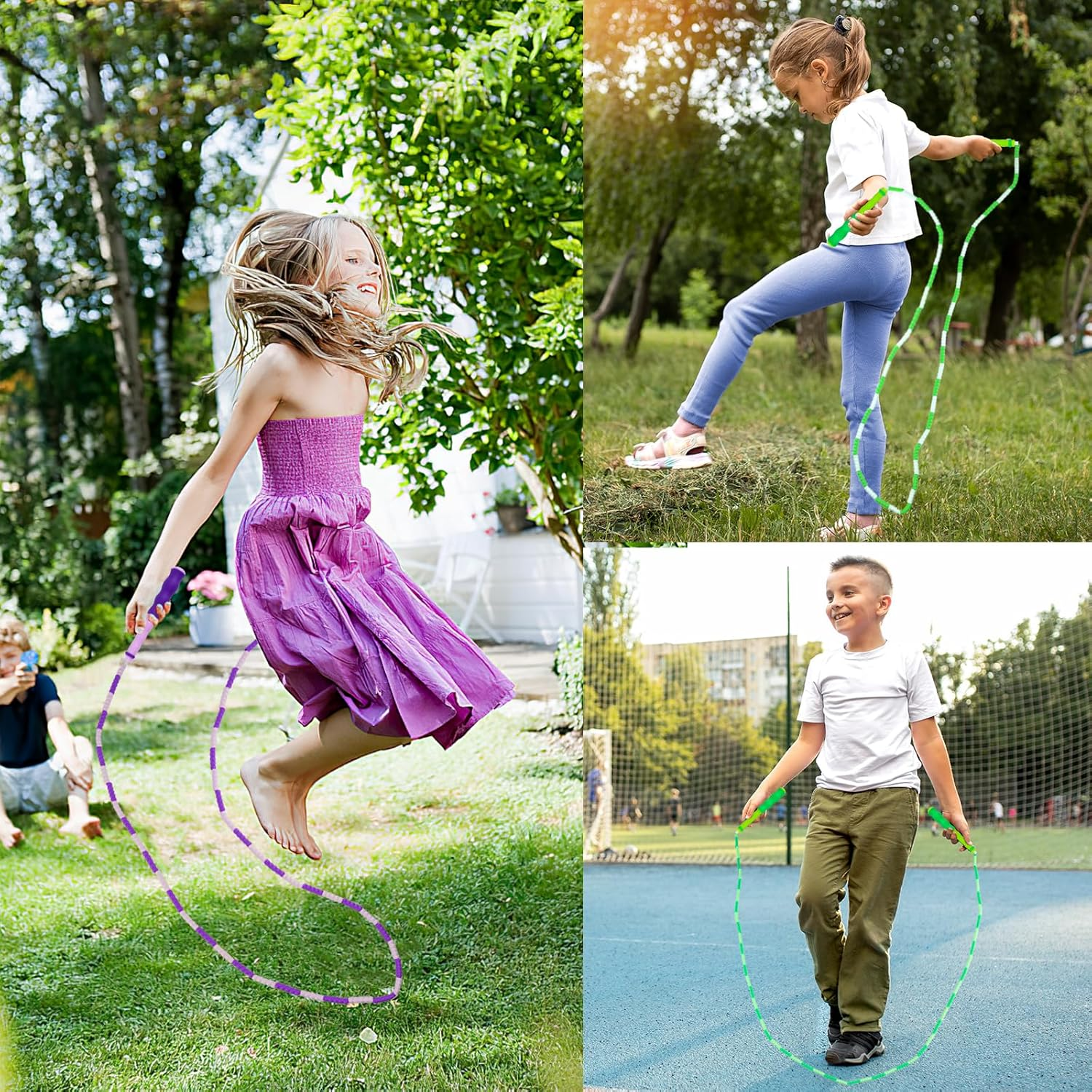 Jump Rope for Kids, Adjustable Jump Ropes for 4 5 6 7 8 10 12, Tangle Free Jumping Rope Age 8-12, Segmented Soft Beaded Skipping Rope for Women Fitness image number 5