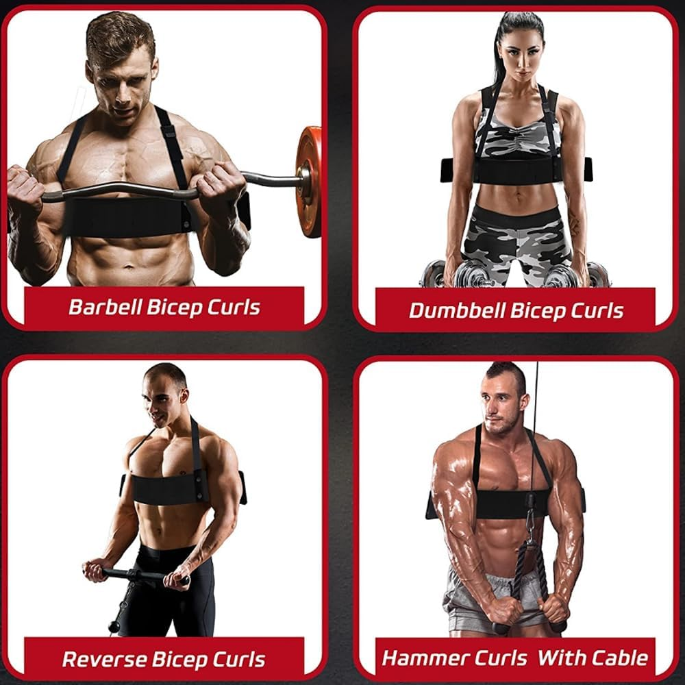 Adjustable Arm Blaster for Biceps & Triceps - Enhanced Curl Bar Support Isolator for Weightlifting, Bodybuilding, and Muscle Building - Perfect for Dumbbells & Barbells, Arm Weights Strength Workout image number 4