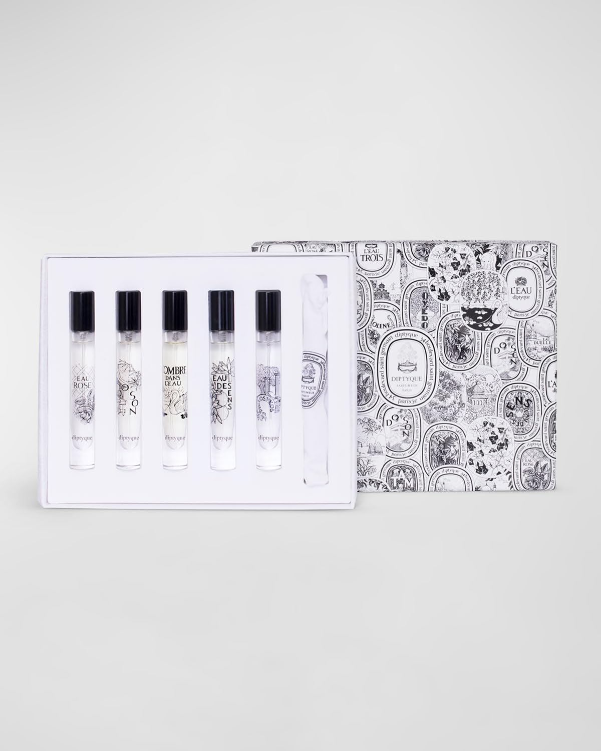 Diptyque Discovery Mini Set by Diptyque for Unisex - 5 Pc Set 0.25Oz Do Son, Eau Des Sens, Philosykos, Lombre Dans Leau, Eau Rose