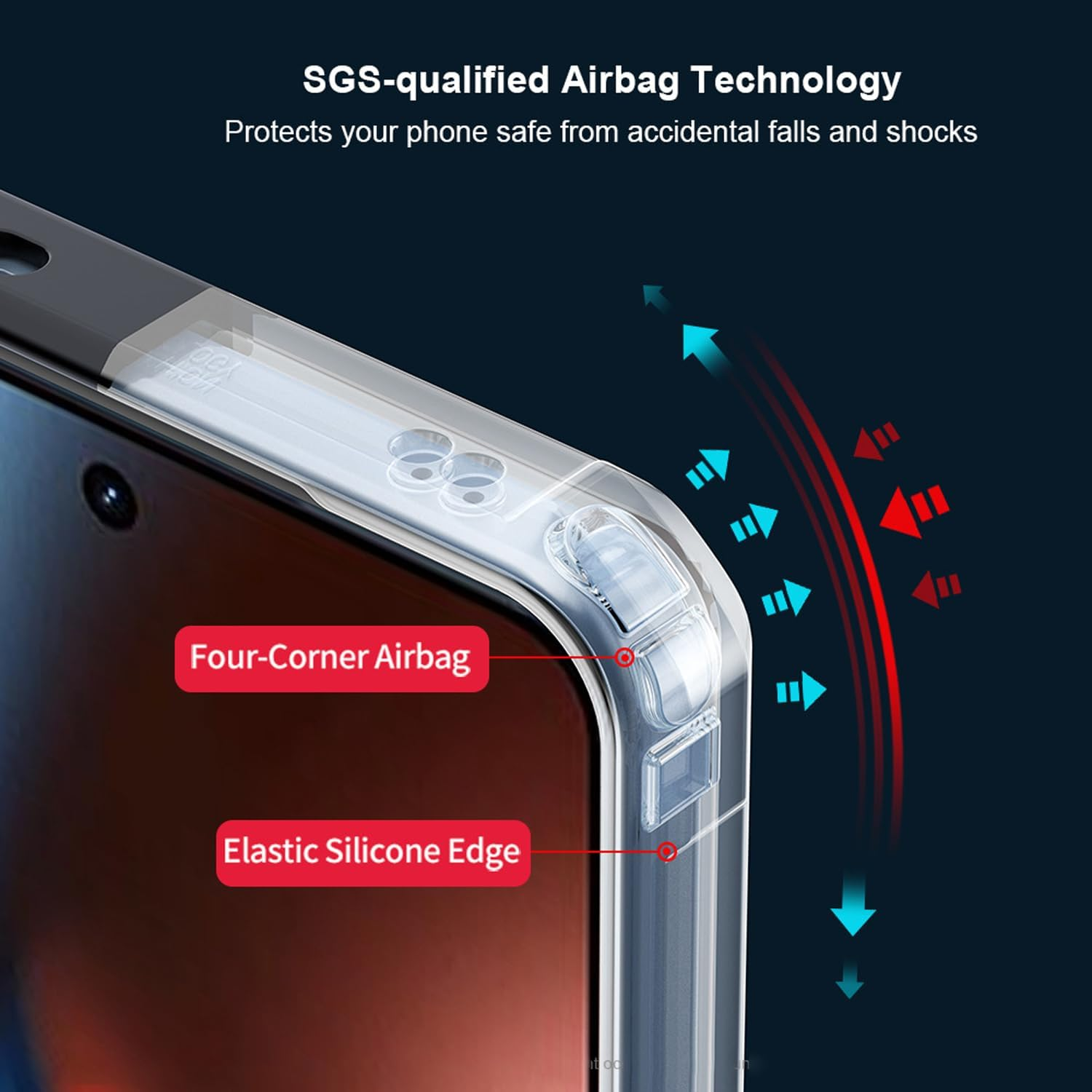 Guizzcg for Oppo A5 Pro 5G Case, Ultra-Thin Cover Soft TPU Bumper + Acrylic Clear Back Military Grade Airbags Shookproof Drop Protection,Black image number 3