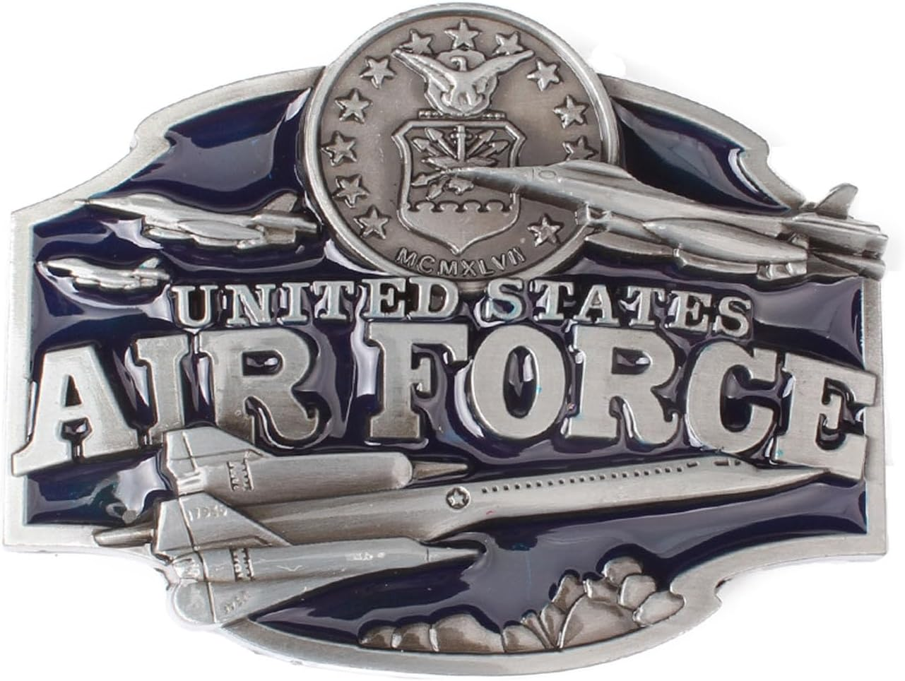 Western Belt Buckles for Men Women, American Air Force Sheriff Cowboy Belt Buckle Gifts for Christmas Birthday Halloween image number 5