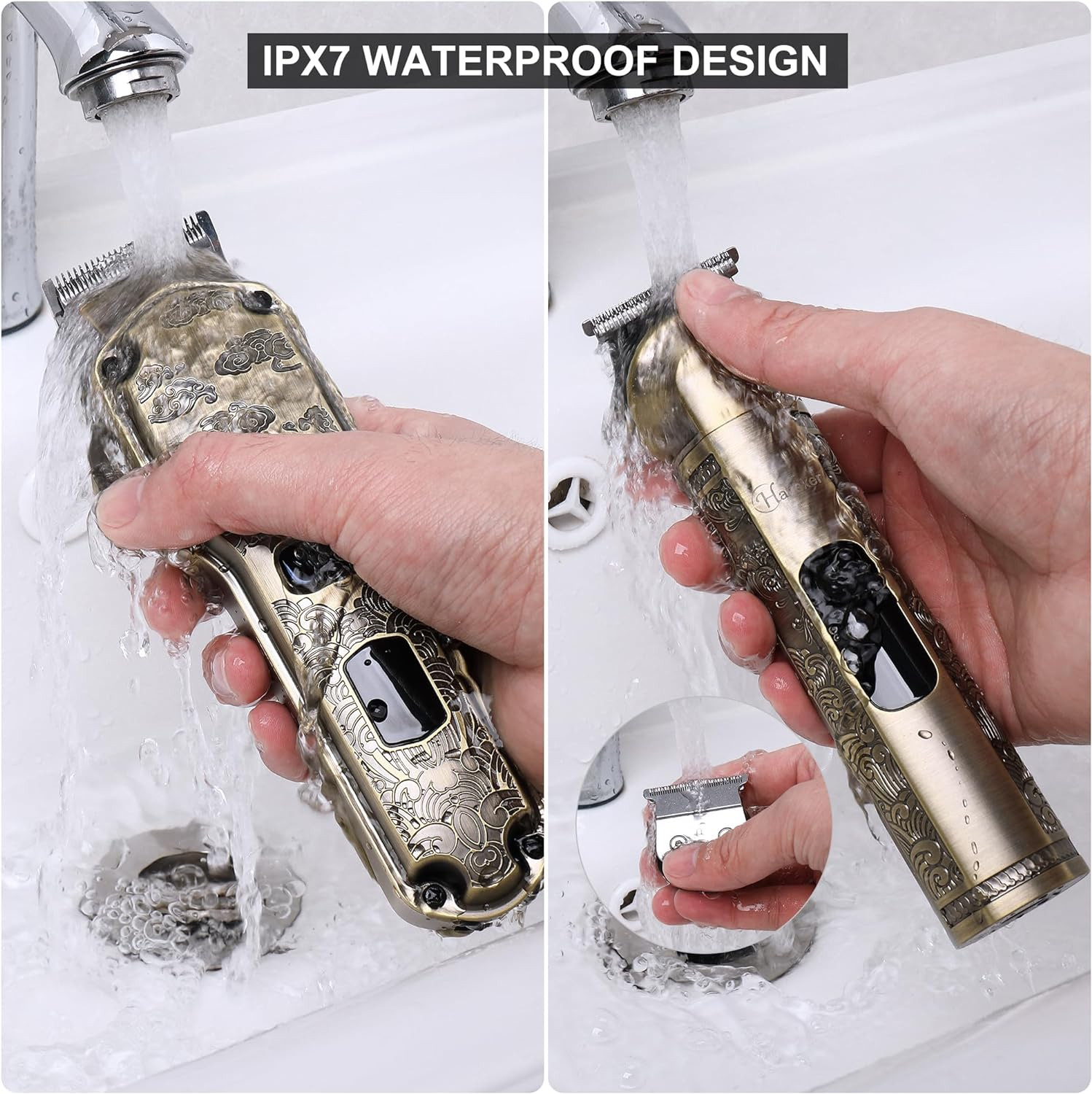 Hatteker Hair Trimmer for Men, Hair Trimmer, Beard Trimmer, Electric Shaver, Waterproof, Nose, Body, Hairdressing Trimmer, Clippers Kit image number 4