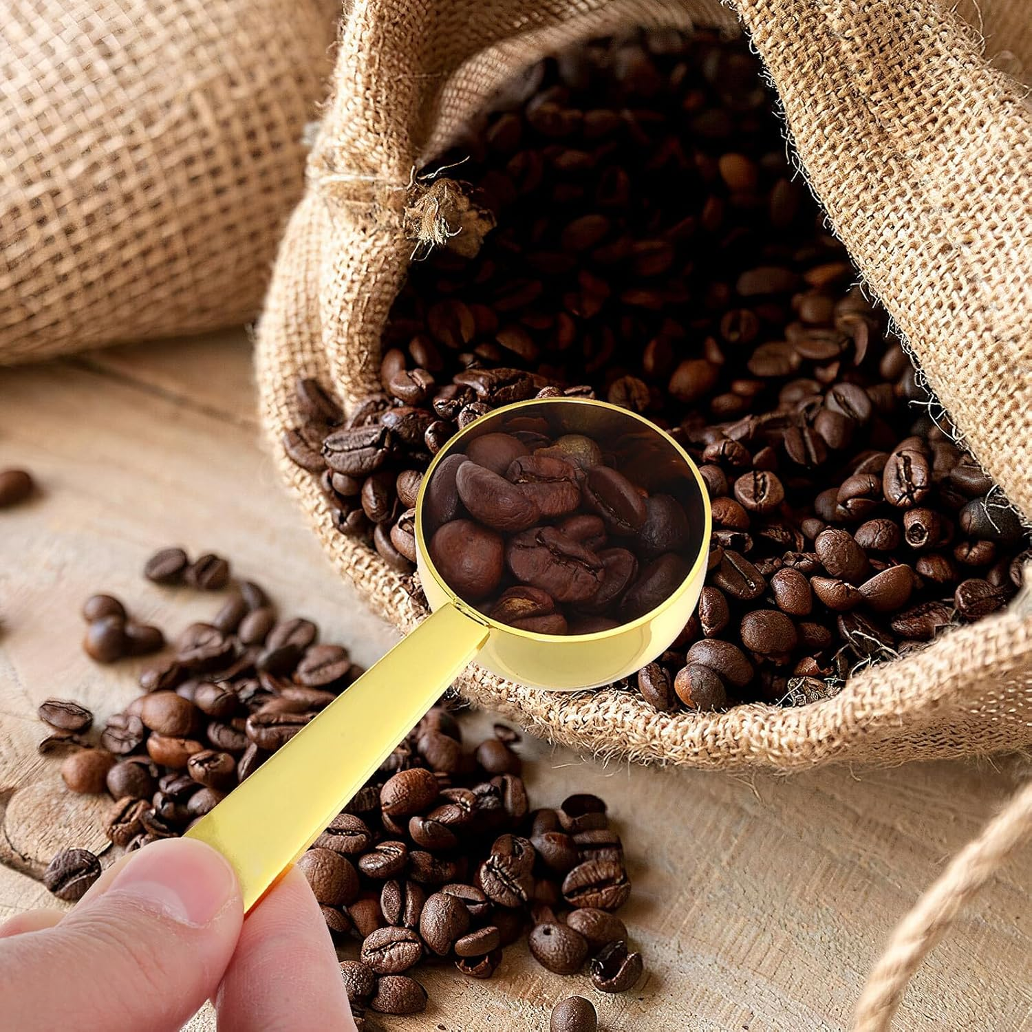 DECORNIJIA One Stainless Steel Coffee Measuring Spoon with Pressed Base for Espresso Sugar Milk Powder Home Kitchen Scoop for Beans Powder Tea Salt and Seasonings image number 5