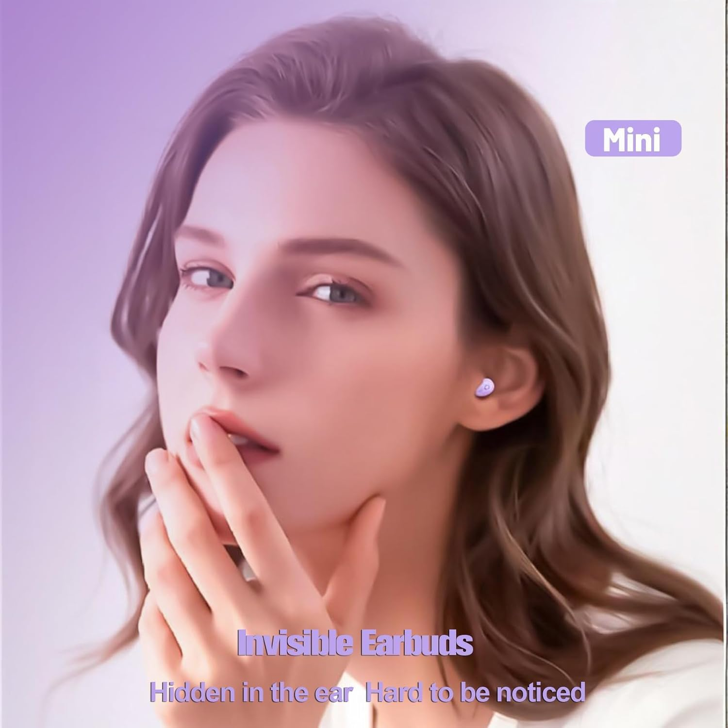 Xmenha Small Invisible Mini Earbuds Hidden Wireless Bluetooth for Small Ears Tiny Discreet Hidden Sleep Earbuds for Sleeping Side Sleepers Ear Buds Invisible for Sleeping Headphones Skin Tone - Blue image number 3