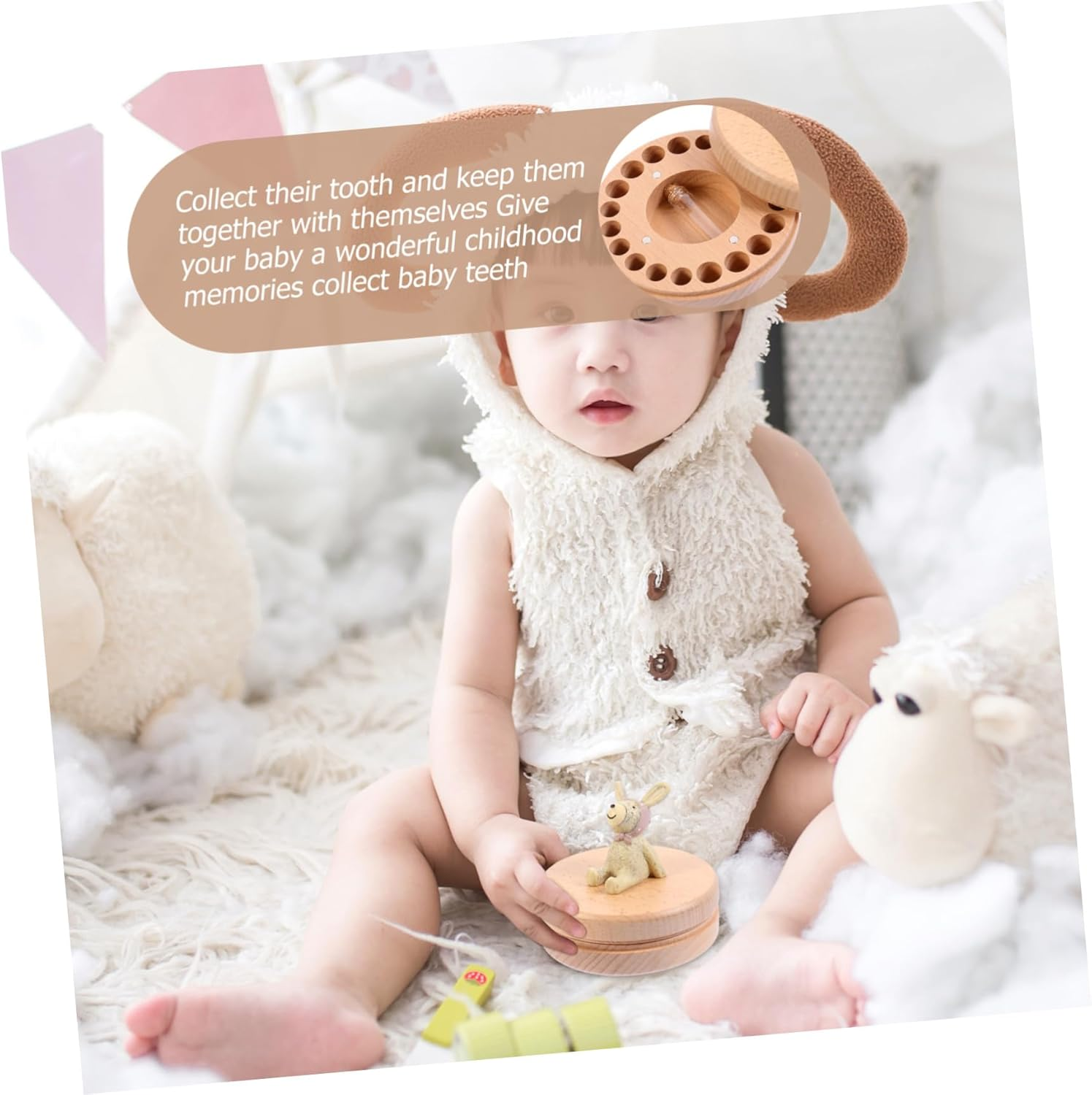 Kisangel 1 Set Teeth Organizer Keepsake Box Tooth Storage Holder for Date Recording Safe Design for Memorable Growth Moments Present image number 3