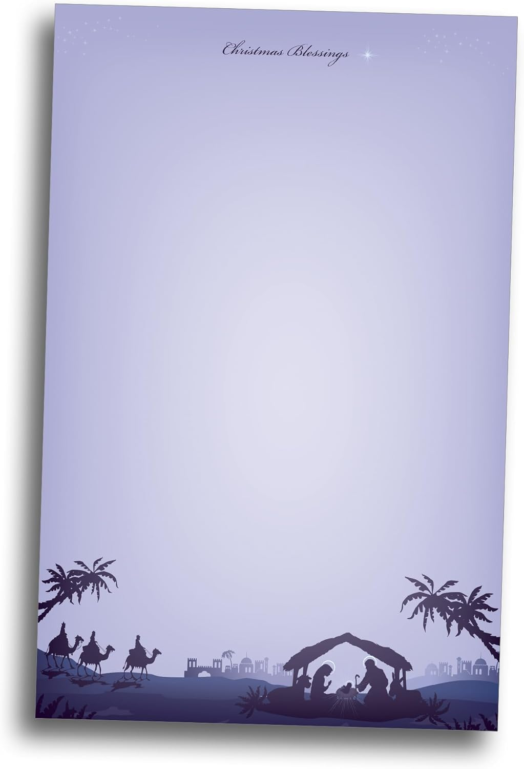 Star of Bethlehem Christmas Stationery Memo Paper - 80 Sheets of Half Sized (5 1/2'' X 8 1/2'') Christmas Letterhead for Winter & Holiday Events image number 1