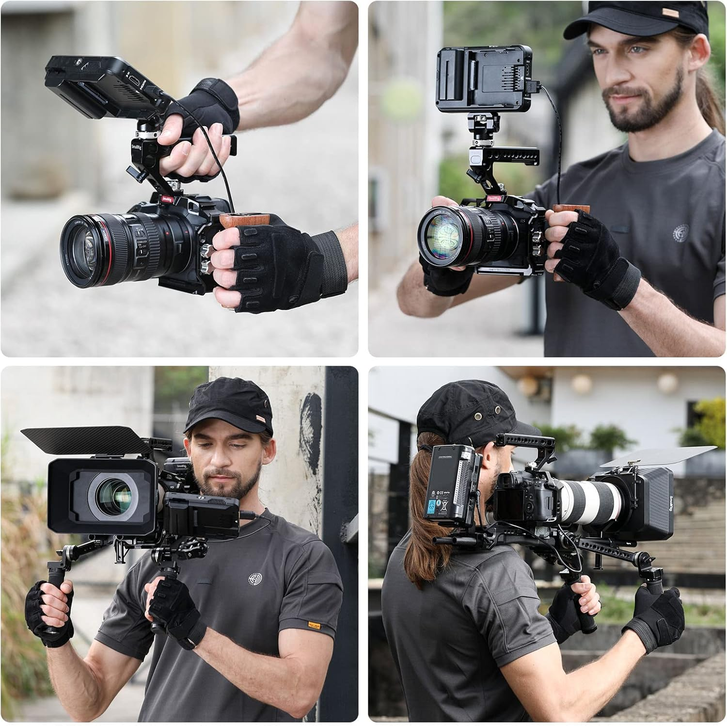 Smallrig R5 / R5 C / R6 Cage for Canon R5 R6 R5 C, Aluminum Alloy DSLR Rig Stabilizer with Cold Shoe, 1/4"-20 and 3/8"-16 Threaded Holes for Filmmaking, Video Shooting 2982B image number 6